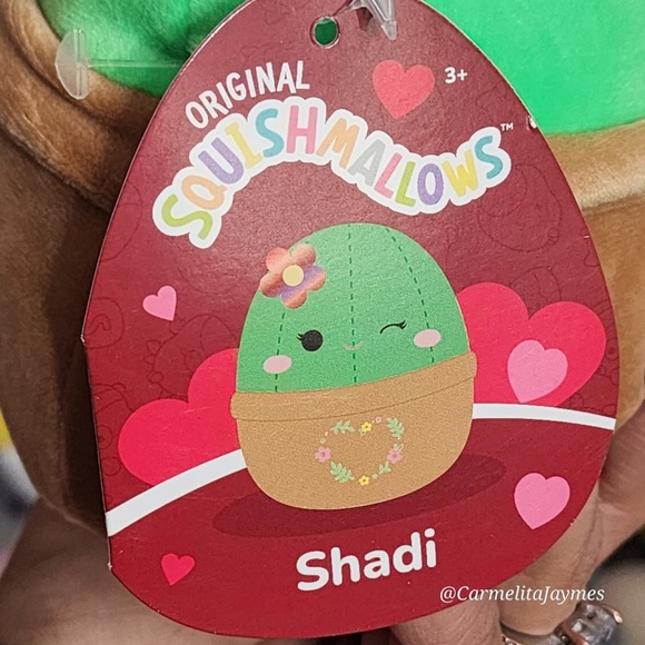 SHADI 🌵Heart Valentines Cactus Original Squishmallow By Kellytoy NWT - Picture 3 of 6